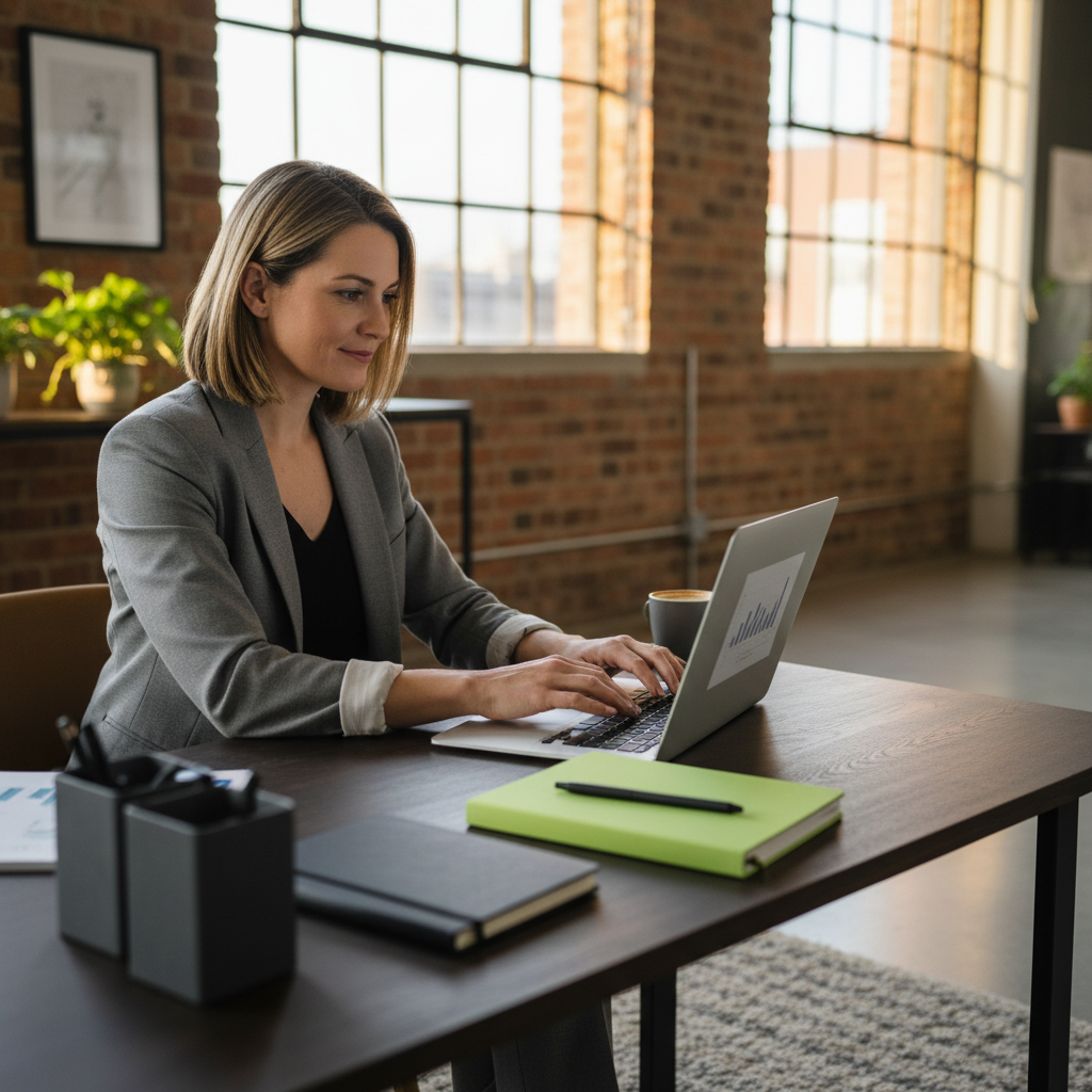 Small business owner building momentum online
